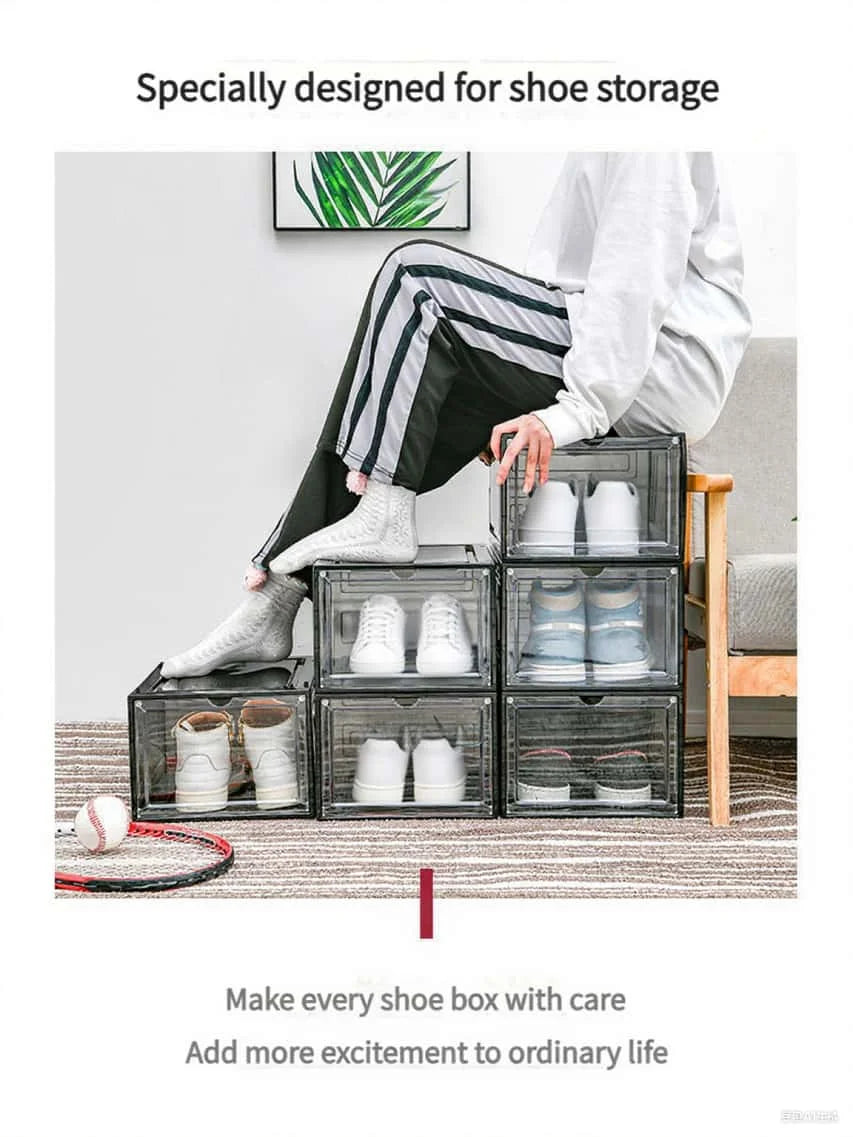 6/12 shoe box - foldable and freely combinable, dustproof and moisture-proof, space saving, and storage for miscellaneous items