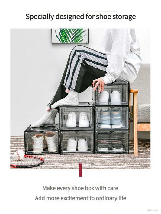 6/12 shoe box - foldable and freely combinable, dustproof and moisture-proof, space saving, and storage for miscellaneous items