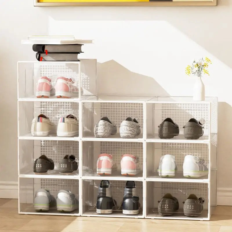 6/12 shoe box - foldable and freely combinable, dustproof and moisture-proof, space saving, and storage for miscellaneous items